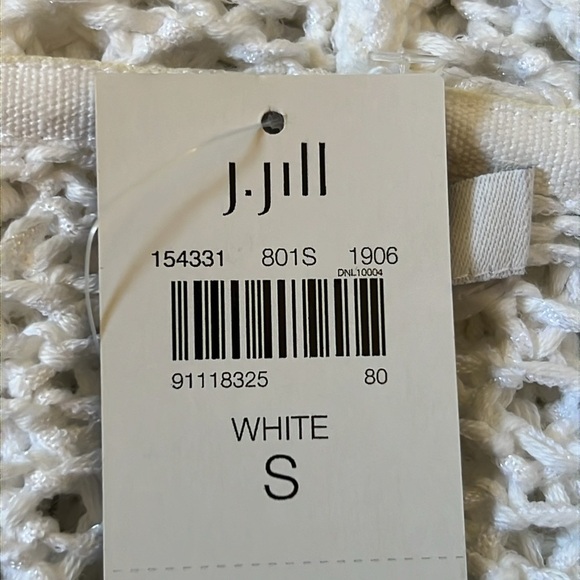 J.Jill Romantic Boho White Cotton Linen Blend Knit Cardigan Size Small - Picture 8 of 9